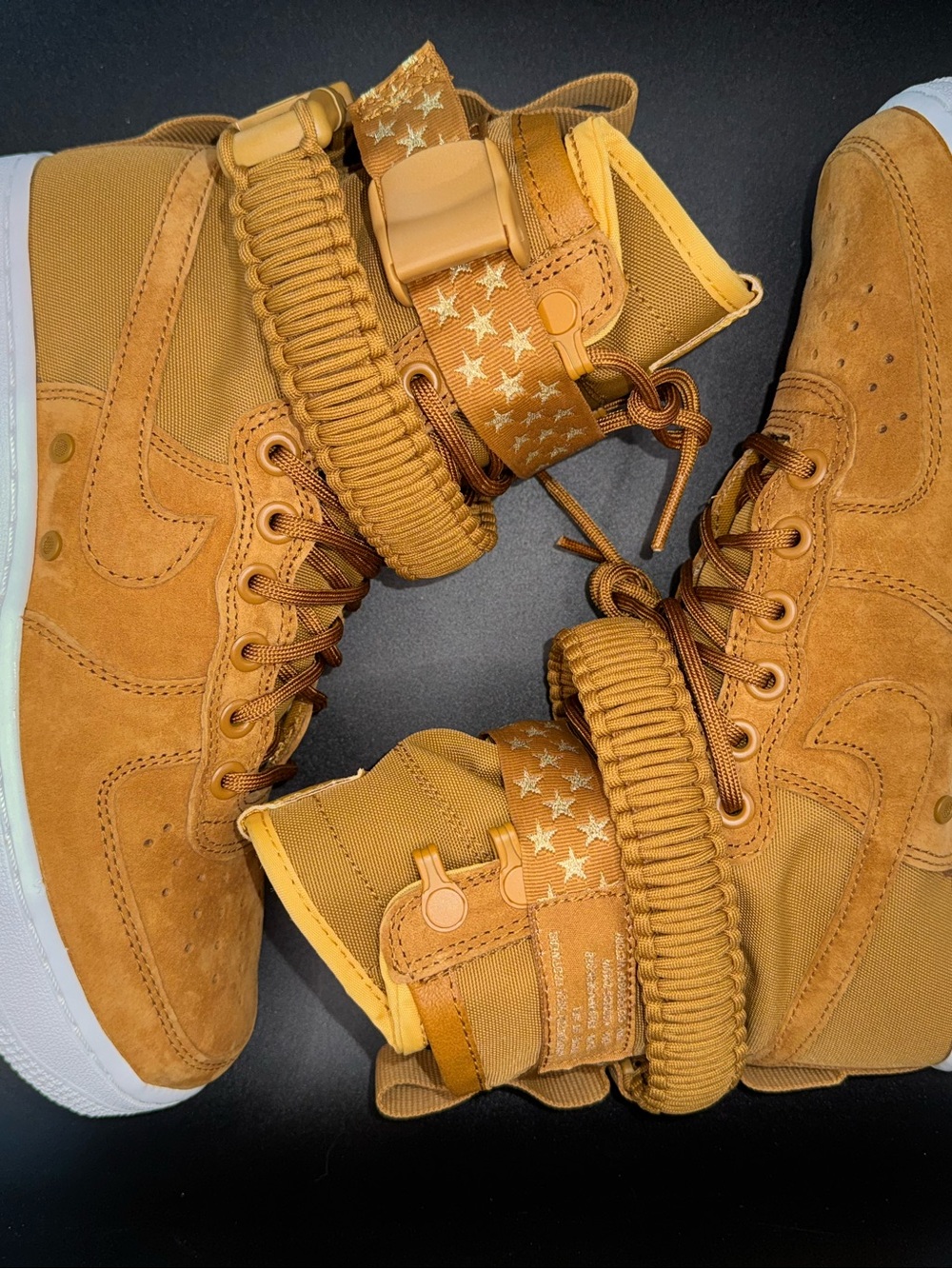 Nike SF Air Force 1 Wheat High Top Sneakers Women’s 7 Special Field AF1 Suede - Picture 6 of 15